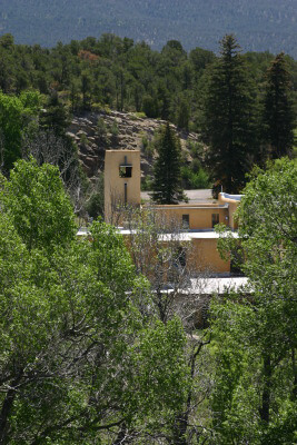 Pecos Monastery in the trees